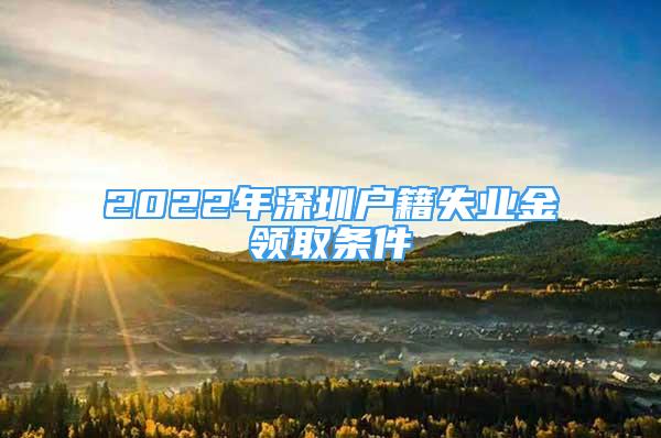 2022年深圳戶籍失業(yè)金領取條件