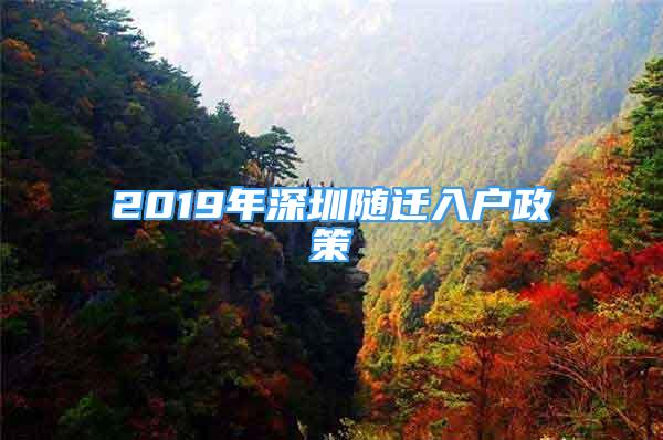 2019年深圳隨遷入戶政策