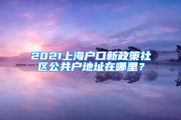 2021上海戶口新政策社區(qū)公共戶地址在哪里？