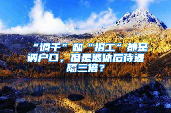 “調干”和“招工”都是調戶口，但是退休后待遇隔三倍？