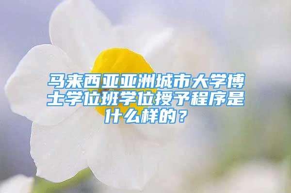 馬來西亞亞洲城市大學(xué)博士學(xué)位班學(xué)位授予程序是什么樣的？