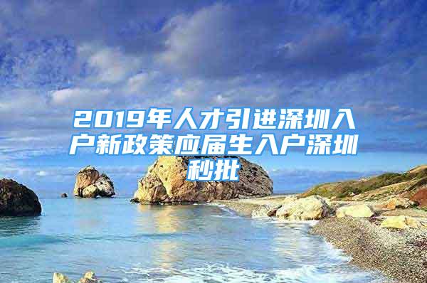 2019年人才引進(jìn)深圳入戶新政策應(yīng)屆生入戶深圳秒批