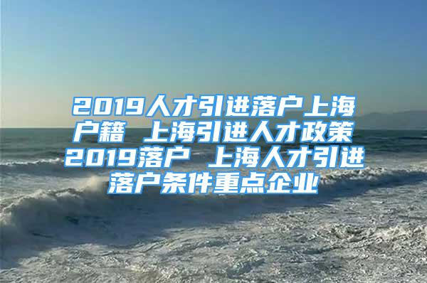 2019人才引進(jìn)落戶(hù)上海戶(hù)籍 上海引進(jìn)人才政策2019落戶(hù) 上海人才引進(jìn)落戶(hù)條件重點(diǎn)企業(yè)