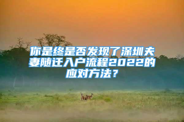 你是終是否發(fā)現(xiàn)了深圳夫妻隨遷入戶流程2022的應(yīng)對(duì)方法？