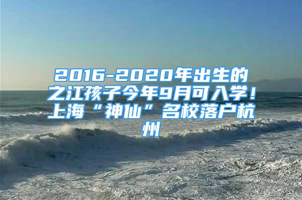 2016-2020年出生的之江孩子今年9月可入學(xué)！上?！吧裣伞泵Ｂ鋺艉贾?/></p>
								<p style=