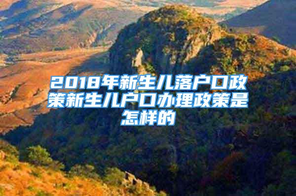 2018年新生兒落戶口政策新生兒戶口辦理政策是怎樣的