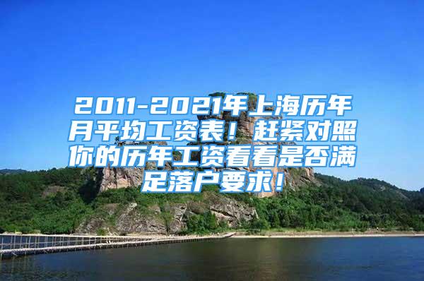 2011-2021年上海歷年月平均工資表！趕緊對照你的歷年工資看看是否滿足落戶要求！