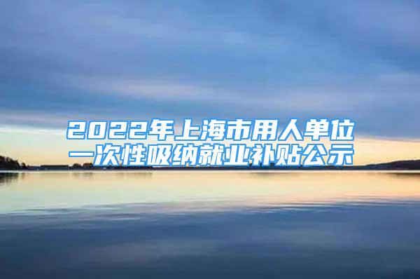 2022年上海市用人單位一次性吸納就業(yè)補貼公示