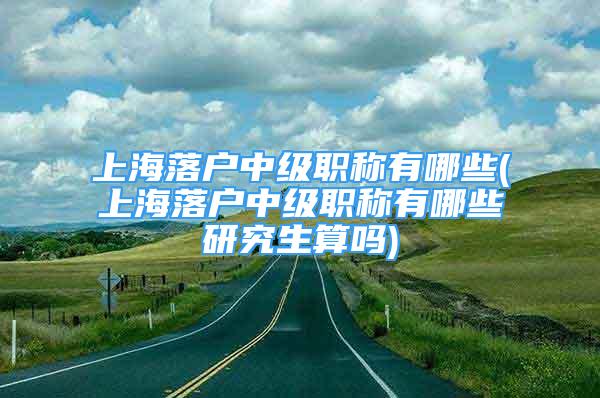 上海落戶中級職稱有哪些(上海落戶中級職稱有哪些研究生算嗎)