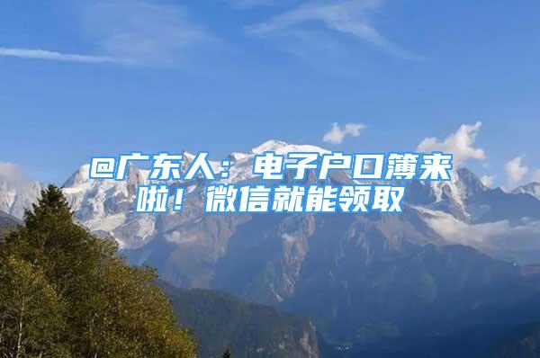 @廣東人：電子戶口簿來啦！微信就能領取