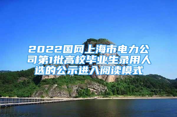 2022國網(wǎng)上海市電力公司第1批高校畢業(yè)生錄用人選的公示進入閱讀模式