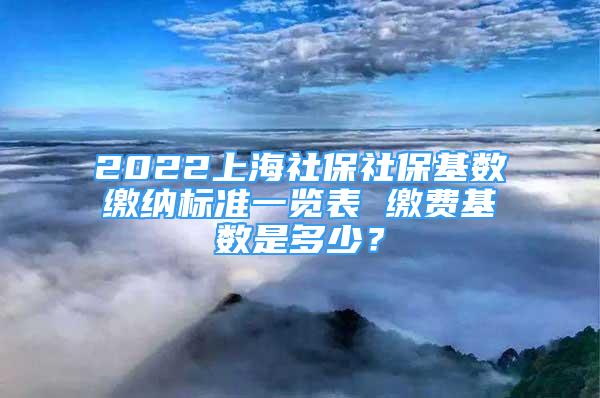 2022上海社保社?；鶖?shù)繳納標準一覽表 繳費基數(shù)是多少？