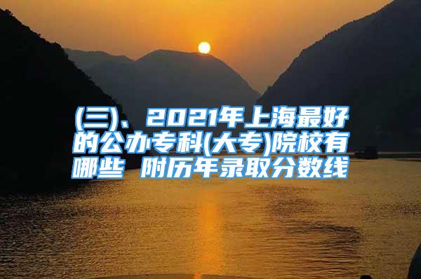 (三)、2021年上海最好的公辦專(zhuān)科(大專(zhuān))院校有哪些 附歷年錄取分?jǐn)?shù)線(xiàn)