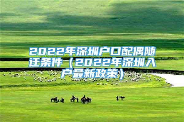 2022年深圳戶口配偶隨遷條件（2022年深圳入戶最新政策）