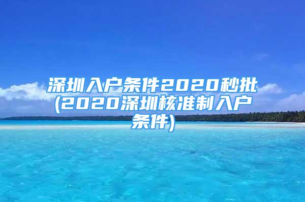 深圳入戶條件2020秒批(2020深圳核準(zhǔn)制入戶條件)