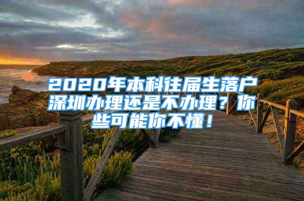 2020年本科往屆生落戶深圳辦理還是不辦理？你些可能你不懂！