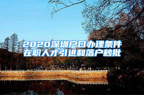 2020深圳戶口辦理條件在職人才引進和落戶秒批