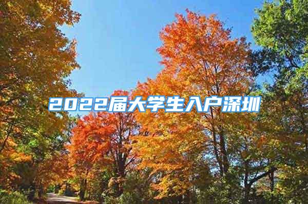 2022屆大學(xué)生入戶深圳