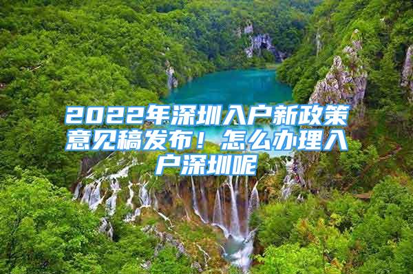 2022年深圳入戶新政策意見稿發(fā)布！怎么辦理入戶深圳呢