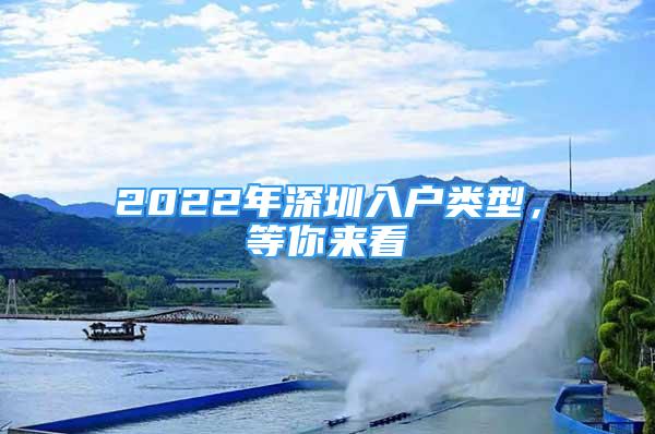 2022年深圳入戶類型，等你來看