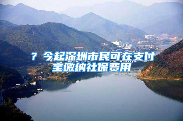 ？今起深圳市民可在支付寶繳納社保費用