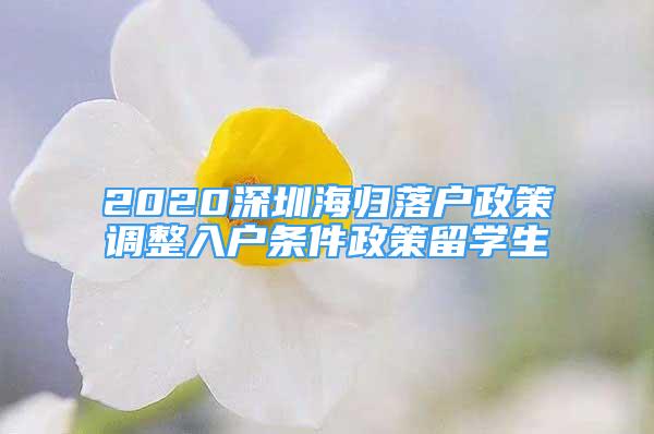 2020深圳海歸落戶政策調(diào)整入戶條件政策留學(xué)生