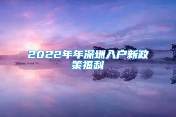 2022年年深圳入戶新政策福利