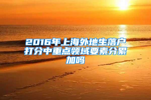 2016年上海外地生落戶打分中重點(diǎn)領(lǐng)域要素分累加嗎