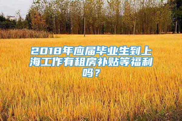 2018年應(yīng)屆畢業(yè)生到上海工作有租房補(bǔ)貼等福利嗎？