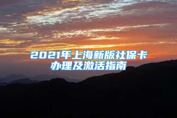 2021年上海新版社?？ㄞk理及激活指南