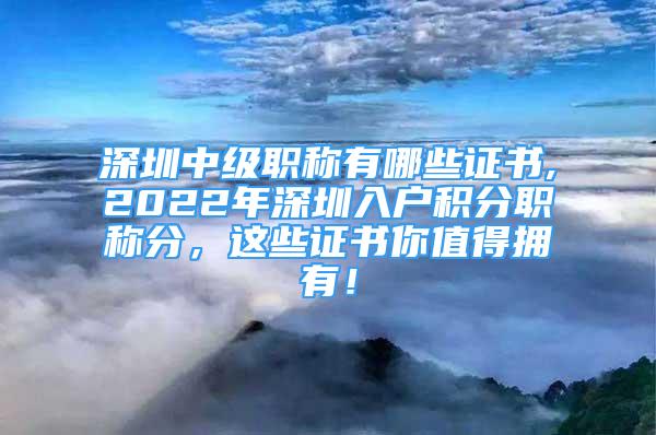 深圳中級職稱有哪些證書,2022年深圳入戶積分職稱分，這些證書你值得擁有！