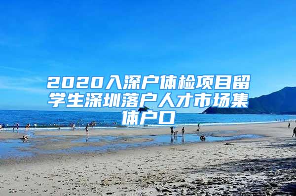 2020入深戶體檢項目留學生深圳落戶人才市場集體戶口