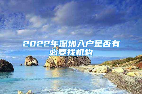 2022年深圳入戶是否有必要找機(jī)構(gòu)