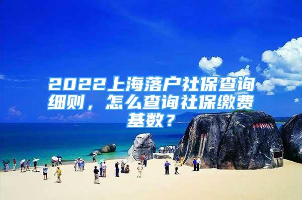 2022上海落戶社保查詢細則，怎么查詢社保繳費基數(shù)？