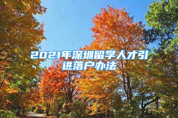 2021年深圳留學(xué)人才引進(jìn)落戶(hù)辦法