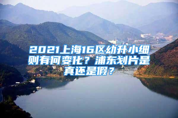 2021上海16區(qū)幼升小細則有何變化？浦東劃片是真還是假？