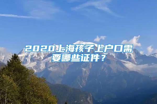 2020上海孩子上戶口需要哪些證件？