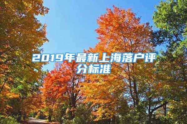 2019年最新上海落戶評分標準