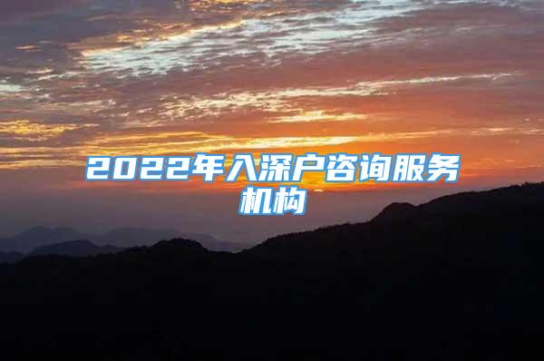 2022年入深戶咨詢服務(wù)機構(gòu)