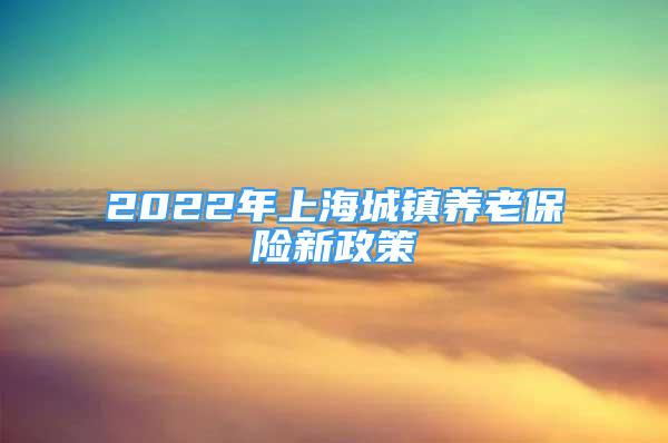 2022年上海城鎮(zhèn)養(yǎng)老保險(xiǎn)新政策