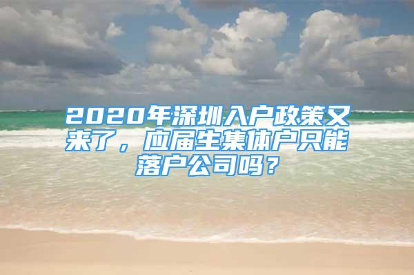 2020年深圳入戶政策又來了，應(yīng)屆生集體戶只能落戶公司嗎？