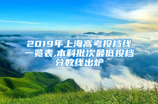 2019年上海高考投檔線一覽表,本科批次最低投檔分?jǐn)?shù)線出爐