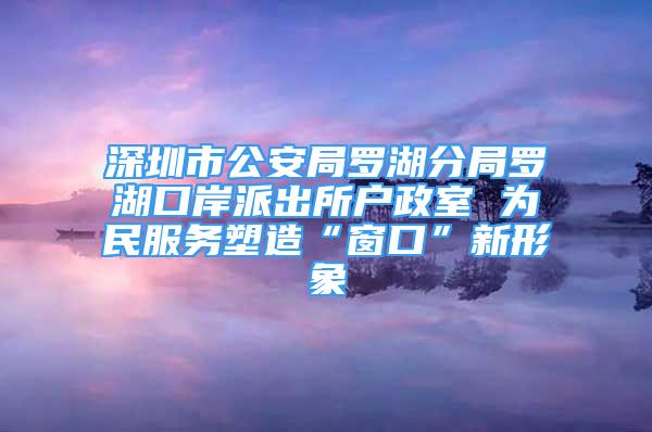 深圳市公安局羅湖分局羅湖口岸派出所戶政室 為民服務塑造“窗口”新形象