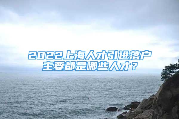 2022上海人才引進落戶主要都是哪些人才？