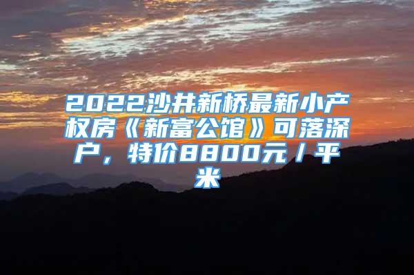 2022沙井新橋最新小產(chǎn)權(quán)房《新富公館》可落深戶，特價(jià)8800元／平米