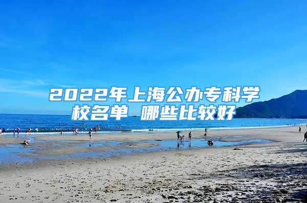 2022年上海公辦專科學校名單 哪些比較好