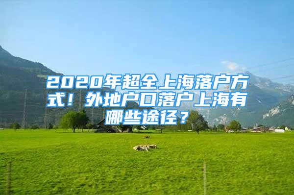 2020年超全上海落戶方式！外地戶口落戶上海有哪些途徑？