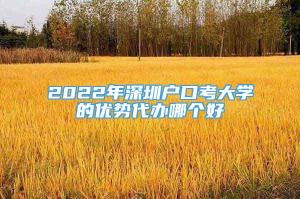 2022年深圳戶口考大學(xué)的優(yōu)勢(shì)代辦哪個(gè)好