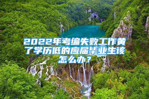 2022年考編失敗工作黃了學(xué)歷低的應(yīng)屆畢業(yè)生該怎么辦？