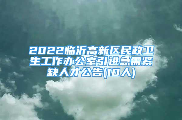 2022臨沂高新區(qū)民政衛(wèi)生工作辦公室引進(jìn)急需緊缺人才公告(10人)